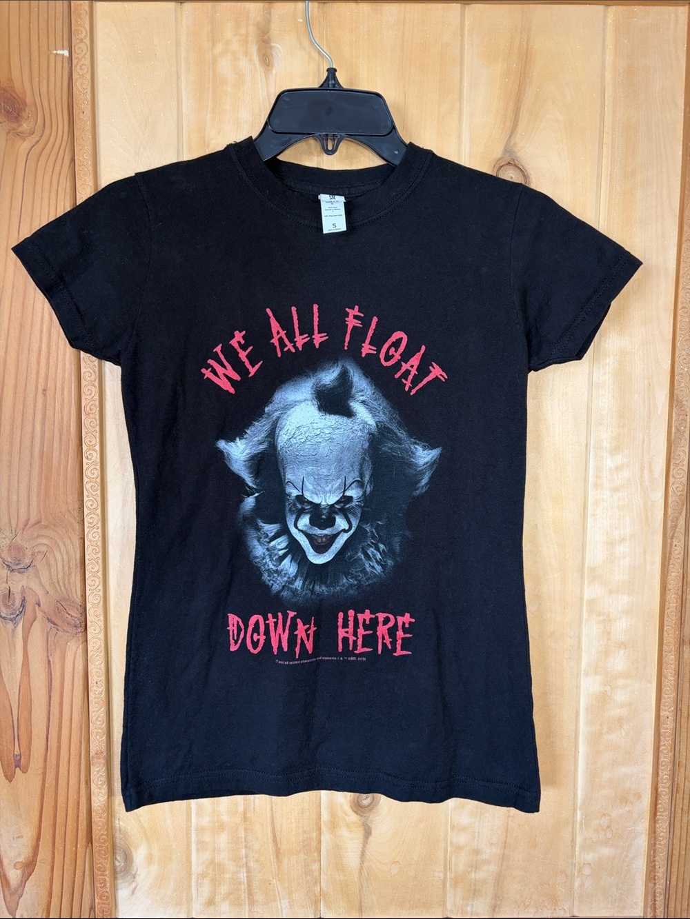Pennywise Black Graphic 'We All Float Down Here' Horror Tee